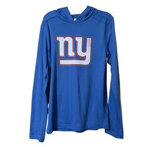 NFL New York Giants Men’s Hooded Long Sleeve Small Blue Football Logo Casual NWT